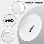 10 Ceramic Cat Feeding Bowls, 6 Inch Wide Shallow Plates for Dry/Wet Food | Reduces whisker contact; lead-free; holds water too; dishwasher safe; stable heavy design; for cats & small dogs