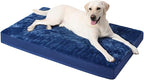 KSIIA Orthopedic Dog Bed for Large Dogs with Waterproof Lining, Blue, 41x27 | Deluxe Soft Plush Dog Crate Bed, Washable Pet Mat with Removable Cover & Egg Crate Foam for Large Dogs Sleeping & Relaxing