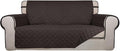 PureFit Reversible Quilted Couch Covers for Dogs Loveseat Sofa Cover 54" | Chocolate/Chocolate, Water Resistant Couch Protector, Washable Pet Couch Cover with Non Slip and Elastic Straps For Kids