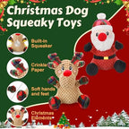Newget 2Pcs Christmas Squeaky Dog Toys, Plush Dog Toys with Crinkle Paper - Image 2