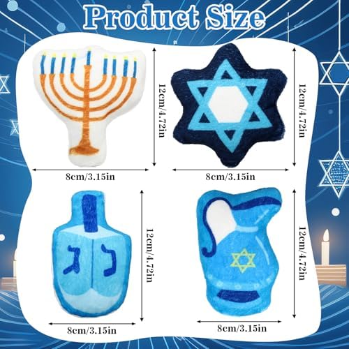 Soulchen Hanukkah Style 4 Pcs Catnip Silvervine Cat Toys Chew - Image 2