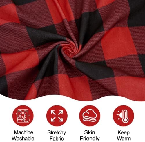XPUDAC 4 Pack Dog Pajamas for Small Dogs Cats Plaid Doggie Clothes Puppy Onesies Christmas Pajamas Jumpsuits Pet Pjs Shirt Apparel X-Small, Red Green Khaki Grey - Image 7