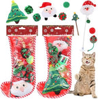 Shappy 2 Sets 22 Pcs Christmas Cat Stocking Toys with Cat Sticks Shaped Santa, Xmas Tree, Yarn Balls, Toy Mouse, Xmas Stocking Pet Set, Interactive Pet Gifts by Shappy
