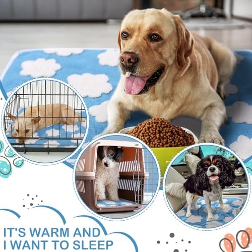 Reginary 4 Pcs Guinea Pig Fleece Cage Liners, White Clouds, 24 x 16 Inch - Image 3