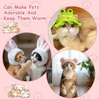 8 Pcs Cat Costume Hats, Cat Costume Halloween Bunny Hat Outfit with Ears, Cute Bear Pet Hat, Funny Pet Hats for Kitten and Small Dogs Puppy Party Christmas Easter Accessory Headwear - Image 5