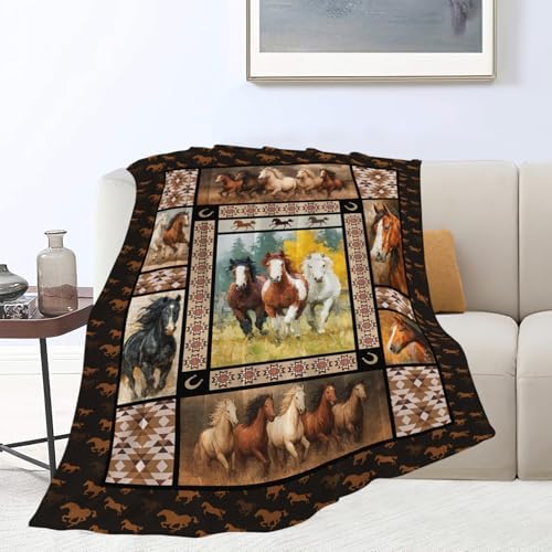 Horse Throw Blanket Horse Stuff Gifts for Kids Girls Boys Adults Women Men Soft Cozy Warm Plush Fluffy Fuzzy Fleece Blanket Decor 60''X80'' - Image 7