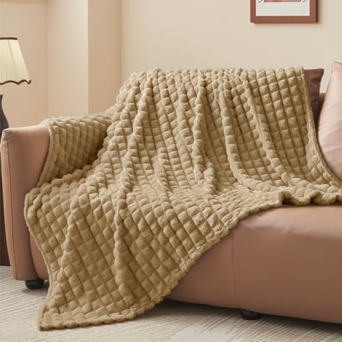 BEDELITE Camel Fleece Twin Blanket for Couch Dorm Room Decor, 60x80 Inch - Image 2