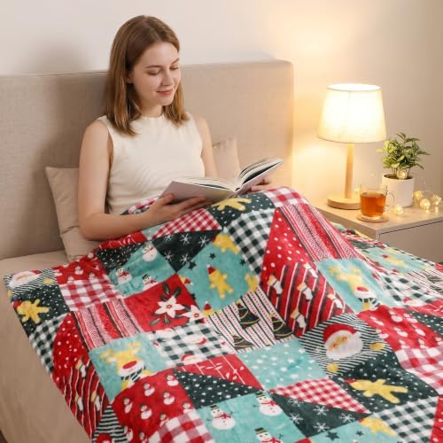 Gogreen Cozy Christmas Blanket - 300 GSM Flannel Throw Size for Home Decoration - Ultra Soft (Christmas Classical Plaid, Throw - 50" x 60") - Image 4
