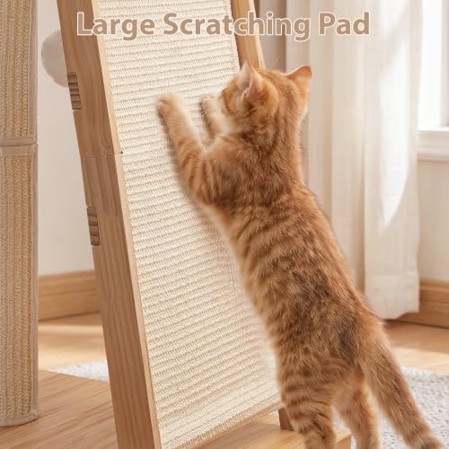 31.5" 3-in-1 Natural Pine Wood Cat Scratching Post Large - Image 3