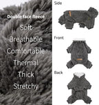 Fitwarm Turtleneck Fleece Dog Sweater Pajamas, Warm Winter Dog Clothes for Small Dogs Boy Girl, Fuzzy Pet Onesie with Feet, Dark Grey, Large - Image 5