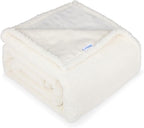 Waterproof Dog Blanket for Large Dogs - Reversible Washable Pet Blanket, Soft Sherpa Fleece Furniture Protector, Cat Throw Bed Couch, Cream,50"x60"