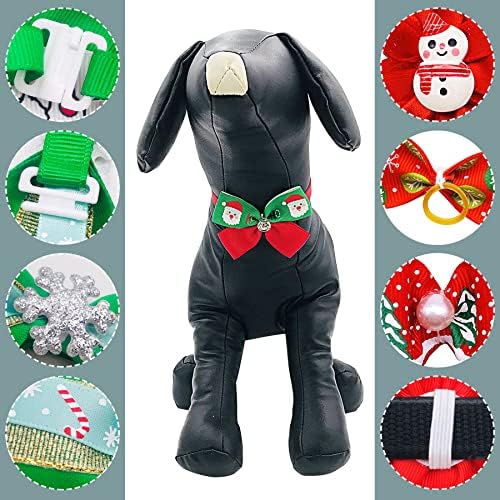 PET SHOW 100pcs/Pack Christmas Small Dog Hair Bows + Dog Bowties + Puppies Collar Flowers Attachment Grooming Set for Holiday Parties Costumes Accessores - Image 7