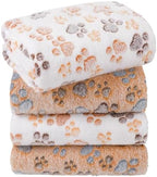LINENLUX Dog Blankets 4-Pack, Super Soft Fluffy Fleece Pet Throw Warm by LINENLUX