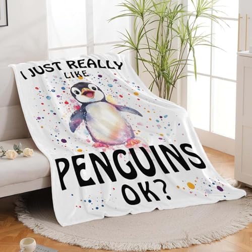 Penguin Blanket Cute Penguin Throw Blanket Gifts for Girls Boys Kids Women Men Adults Super Soft Cozy Plush Fluffy Fuzzy Fleece Blanket Home Decor 50''X60'' - Image 6