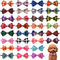 Plaid Dog Bow Ties Bulk for Small Dogs 30 Pack 3.9"*2.1" S by Bestwishforyou