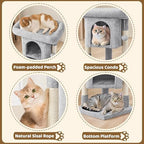Yaheetech 23.5in Small Low-Profile Cat Tree Condo with Scratching Posts - Image 4