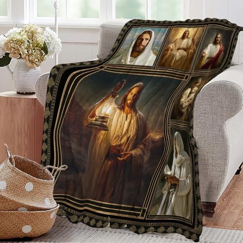 Christian Jesus Blanket Religious Catholic Jesus Throw Blankets Gifts for Girls Boys Kids Soft Cozy Fleece Plush for Couch Sofa Bed 60"x50" - Image 4