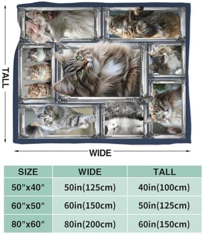 Maine Coon Cat Blanket Cute Kitten Throw Stuff Gifts 80"x60" - Image 2