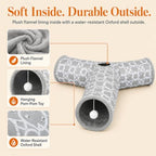 Plush Inside 3 Way Cat Tunnel Geometric, Diameter 9.8 Inch - Image 4