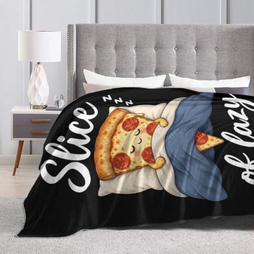 Sleepy Pizza Blanket Throw Gift for Girls Women 80"X60" - Image 6