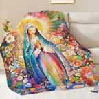 Virgin Mary Blanket Christian Catholic Throw Stuff Gifts 50"x40" - Image 3