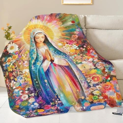 Virgin Mary Blanket Christian Catholic Throw Stuff Gifts 80"x60" - Image 3