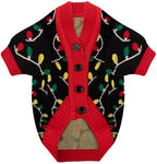Dog Christmas Sweater Red Plaid Cardigans Dog Christmas Outfit Soft Warm Knitted Pet Clothes Cold Weather Puppy Clothes for Small Medium Large Dogs Cats by BAOBICUTE