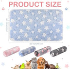 Reginary 4 Pcs Guinea Pig Fleece Cage Liners, Cute Star, 35 x 24 Inch - Image 2