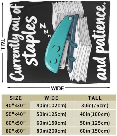 Sleepy Stapler Blanket Throw Gift for Girls Women 60"X50" - Image 7