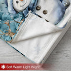 Snowman Christmas Throw Blanket for Couch Bed Soft Cozy Gifts - Image 5