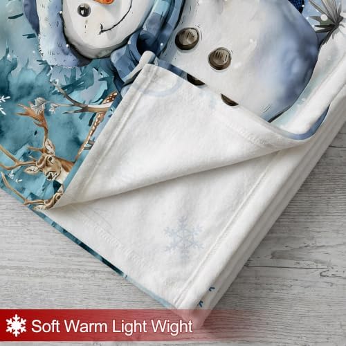Snowman Christmas Throw Blanket for Couch Bed Soft Cozy Gifts - Image 5