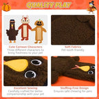 SCENEREAL Halloween Thanksgiving Stuffless Dog Squeaky Toys - 3 Pack Interactive Puppy Crinkle Plush Chew Toys for Small Medium Large Dogs Boys Girls - Image 3