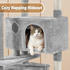 Yaheetech 62in Cat Tree Tower, Double Condo, Multi Platforms, Scratch Posts - Image 5