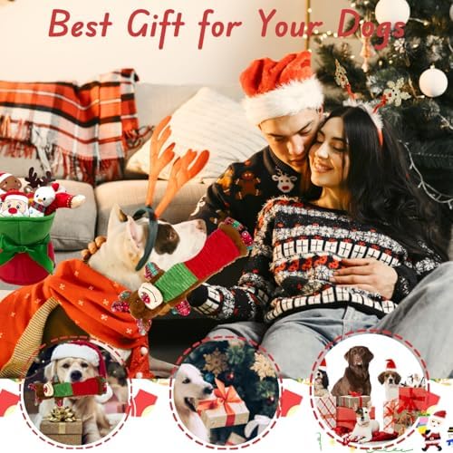 3PCS Christmas Dog Squeaky Toys, Interactive Plush with Crinkle - Image 7