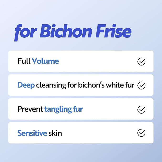 HYPONIC Shampoo for Bichon Frise - Hypoallergenic Breed-Specific Shampoo for Bichon Frise for Full Volume, deep Cleansing, and Hair Elasticity (10.14 fl.oz)