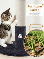 Woochpet Funny Cat Scratching Posts Sturdy Scratcher Posts 33'' Grey - Image 5