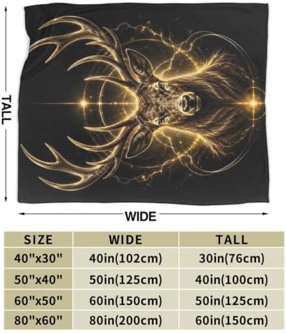 Deer Antler Blanket Wildlife Deer Throw Stuff Gifts 50"x40" - Image 3