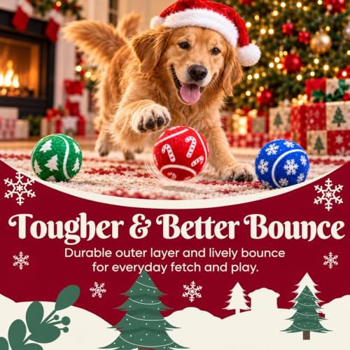 INSUM Christmas Dog Balls Toys, 2.5'' 12 Pack Dog Stocking Stuffers - Image 7