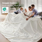 Bedsure Extra Soft Large Fleece Blanket for Bed Off White 120"x120" - Image 3