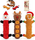 Christmas Dog Toys, Hide and Seek Squeaky Plush Set for Dogs by VOXGET