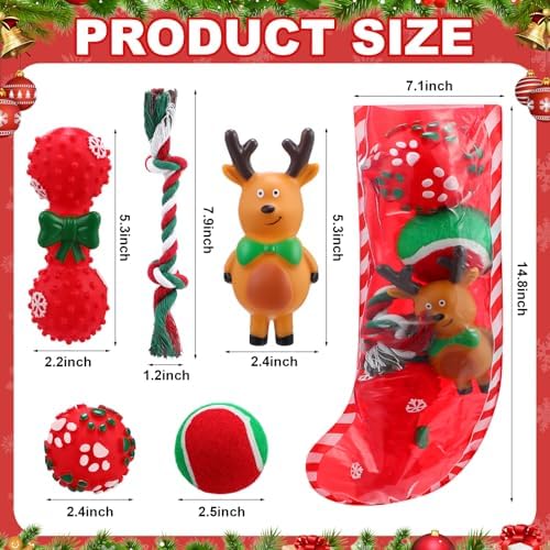 Soulchen 11 Pcs Christmas Dog Toys Stocking Gift Interactive Toy - Image 3