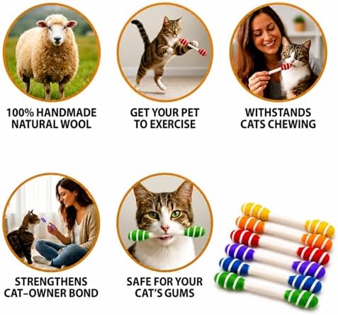 Glaciart One Swabs Cat Toys with Catnip - 6 Pk | Durable for Chew, Cute Cat Toys Interactive Kitty for Boredom, Exercise, & Play | Filled w/Organic Catnip for Anxiety & as Digestive Aid | Gift Idea - Image 3
