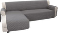 Easy-Going Reversible L-Shape Sectional Couch Cover, Large, Gray/Gray | Soft Sofa Slipcover For Dogs, Fits Left/Right Chaise Lounge Protector, Water Resistant Mat For Living Room