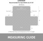 Sofa Shield 100% Waterproof Couch Cover with Patented Straps, Slip & Stain Resistant Furniture Protector, Machine Washable Sofa Slipcover for Dogs Cats Pets Kids, 54 inch Seat, Loveseat, Light Gray