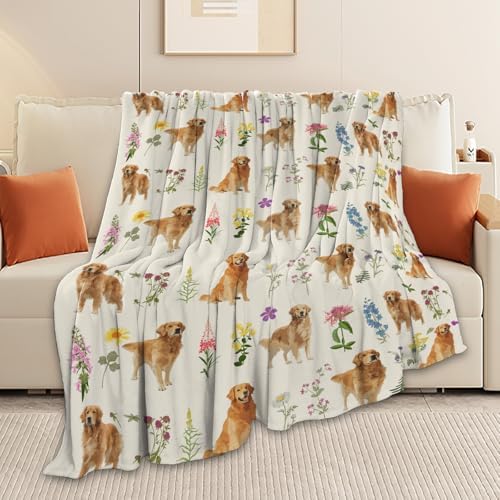 Golden Retriever Throw Blanket Golden Retriever Puppy Stuff Gifts for Dog Lover Kids Girls Boys Adults Women Men Soft Cozy Warm Plush Fluffy Fuzzy Fleece Blanket Decor 50''X60'' - Image 3