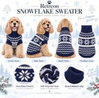 Dog Sweater for Medium Dogs Girl Boy Winter, Dog Clothes, Blue, L - Image 4