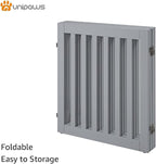 unipaws 24”H Free Standing Pet Gate for Dog Cat, 80”Wide Wooden Dog Gates | Foldable Pet Fence for Doorway, Stairs, Step, Expandable Doggy Barrier, Indoor Use