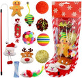Christmas Stocking Cat Toys, 12PCS Xmas Cat Toy Set with Mouse, Squeaky Toys, Balls, Cat Teaser, Indoor Interactive Cat Gift by Yeghujar