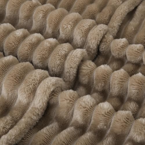 Tan Fleece Throw Blanket 50”×60” for Couch Sofa Livingroom - Image 5