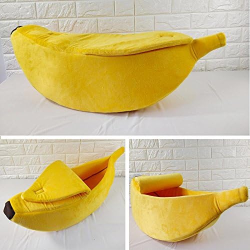 · Petgrow · Cute Banana Cat Bed House Extra Large Size, Christmas Soft Cat Cuddle Bed, Lovely Pet Supplies for Cats Kittens Rabbit Small Dogs, Yellow - Image 4